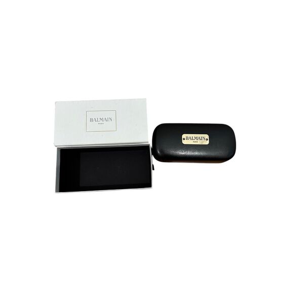 Balmain Paris Eyeglass Sunglass Hard Case Black Clamshell, box and pouch main image 4